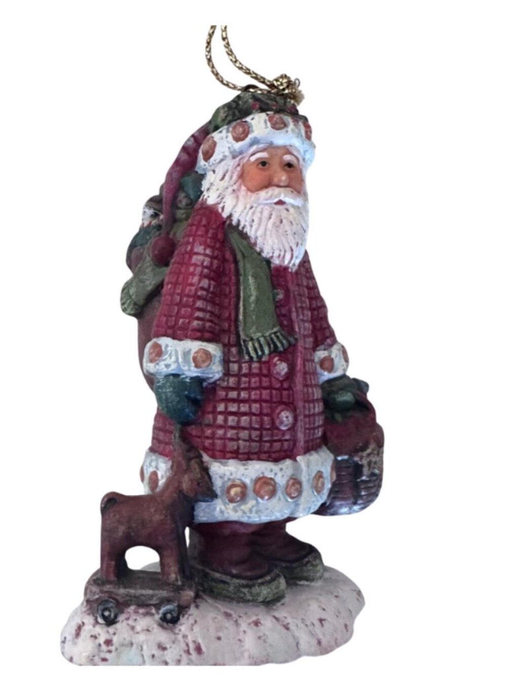 Vintage Santa Claus Resin Christmas Ornament